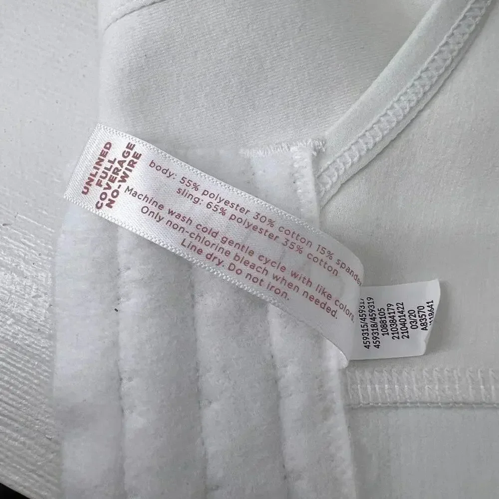 Lane Bryant Cacique White Cotton Lightly Lined No-Wire Full Coverage Bra 42D
